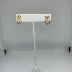 New! Pearl and gold plated pineapple earrings